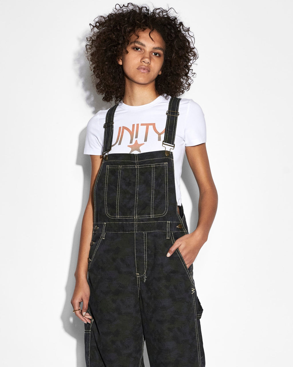 Womens Easy Overalls Camo Oversized Jumpsuits - Multi Colour