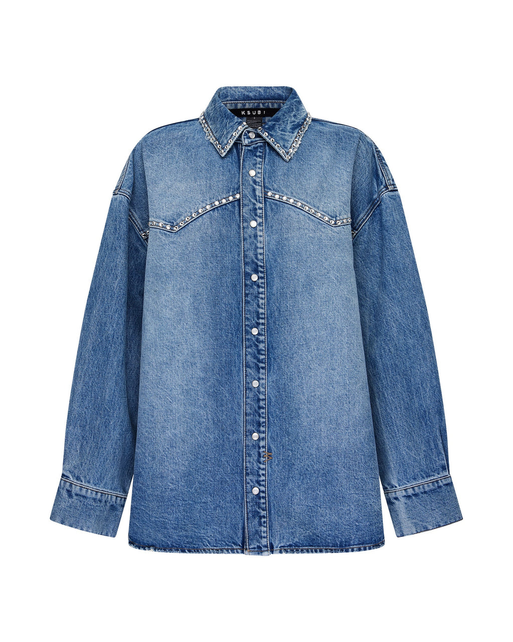 Womens Oversized Denim Ls Shirt Maverik Krystal Oversized Shirts - Denim