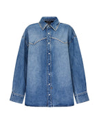 Womens Oversized Denim Ls Shirt Maverik Krystal Oversized Shirts - Denim