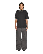 Womens Baggy Cargo Charcoal Oversized Pants - Grey