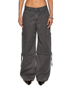 Womens Baggy Cargo Charcoal Oversized Pants - Grey