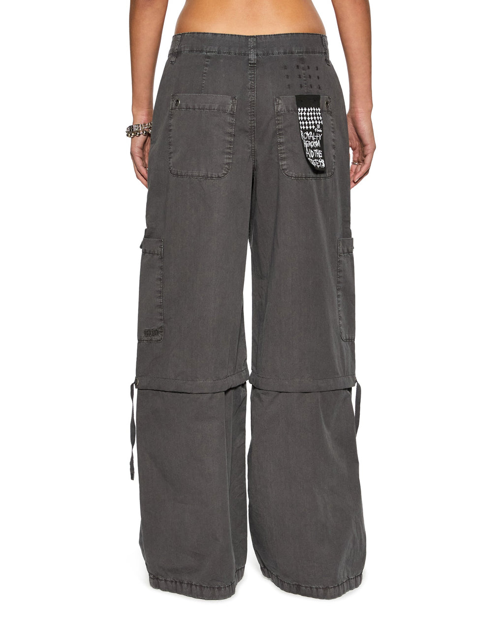 Womens Baggy Cargo Charcoal Oversized Pants - Grey