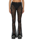 Womens Flare Pant Black Lace Bootcut Pants - Black