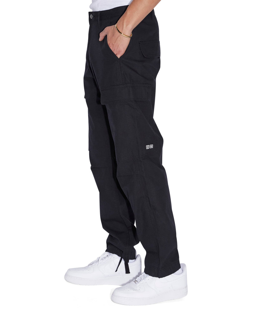 Mens Fugitive Cargo Pant Black Straight Pants - Black