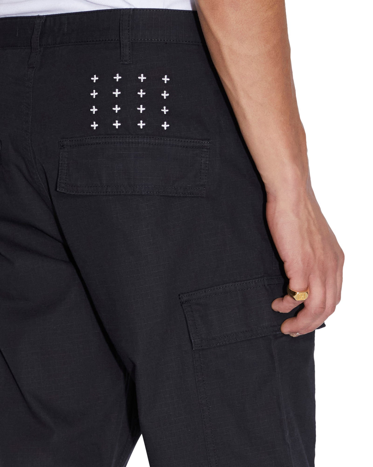 Mens Fugitive Cargo Pant Black Straight Pants - Black