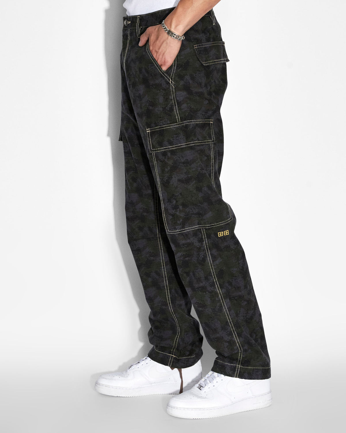 Mens Fugitive Cargo Pant Camo Straight Pants - Multi Colour