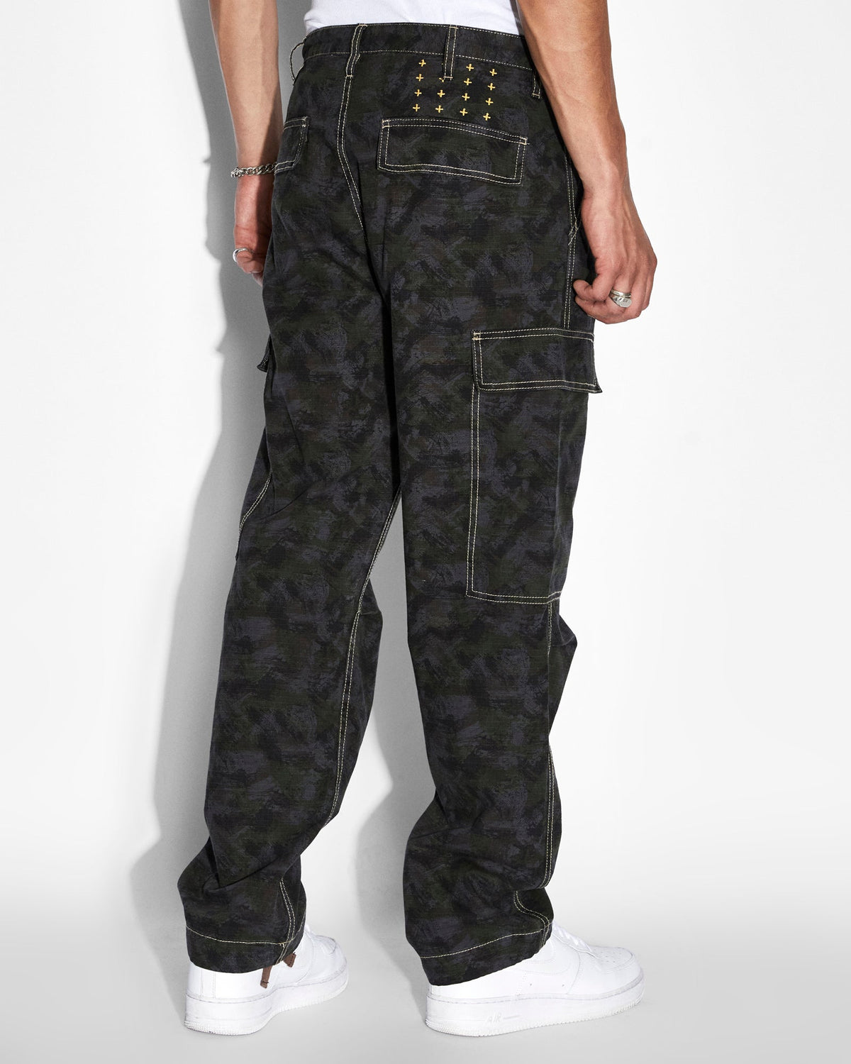 Mens Fugitive Cargo Pant Camo Straight Pants - Multi Colour