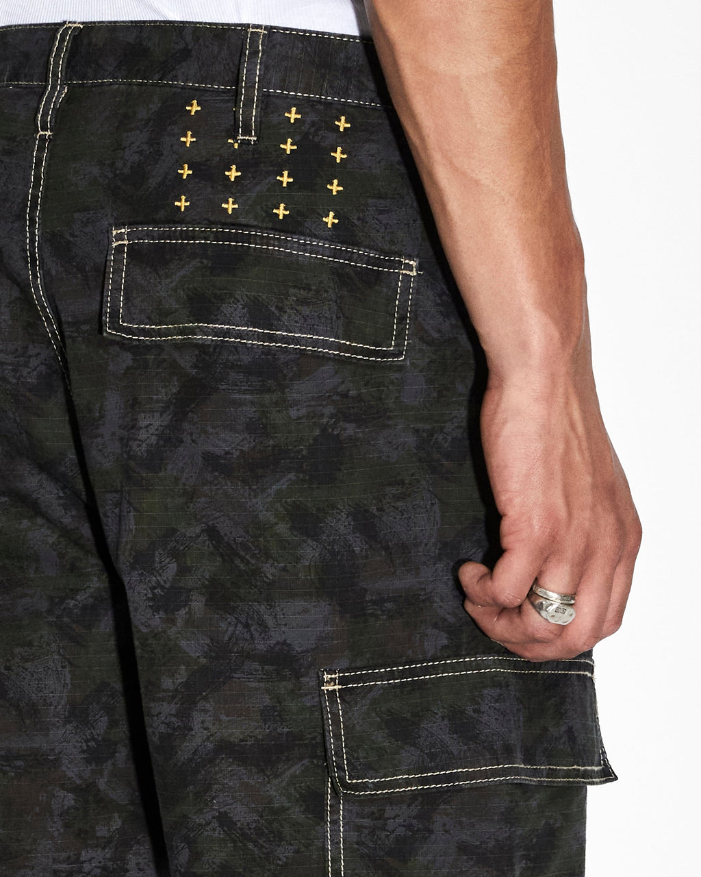 Mens Fugitive Cargo Pant Camo Straight Pants - Multi Colour