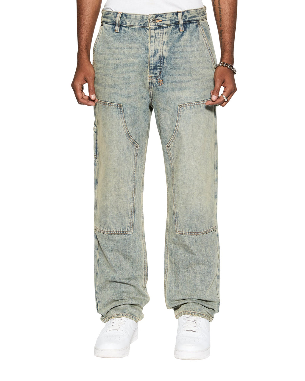 Mens Operator Pant Stagelight Straight Tapered Denim Jeans - Denim