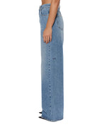 Womens Strider Swept Wide Denim Jeans - Denim