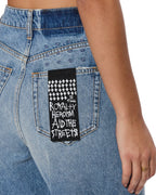 Womens Strider Swept Wide Denim Jeans - Denim