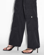 Womens Tactic Cargo Pant Black Relaxed Straight Pants - Black
