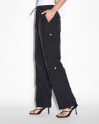 Womens Tactic Cargo Pant Black Relaxed Straight Pants - Black