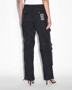 Womens Tactic Cargo Pant Black Relaxed Straight Pants - Black