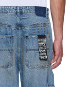 Mens Operator Pant 70's Blue Relaxed Denim Jeans - Denim