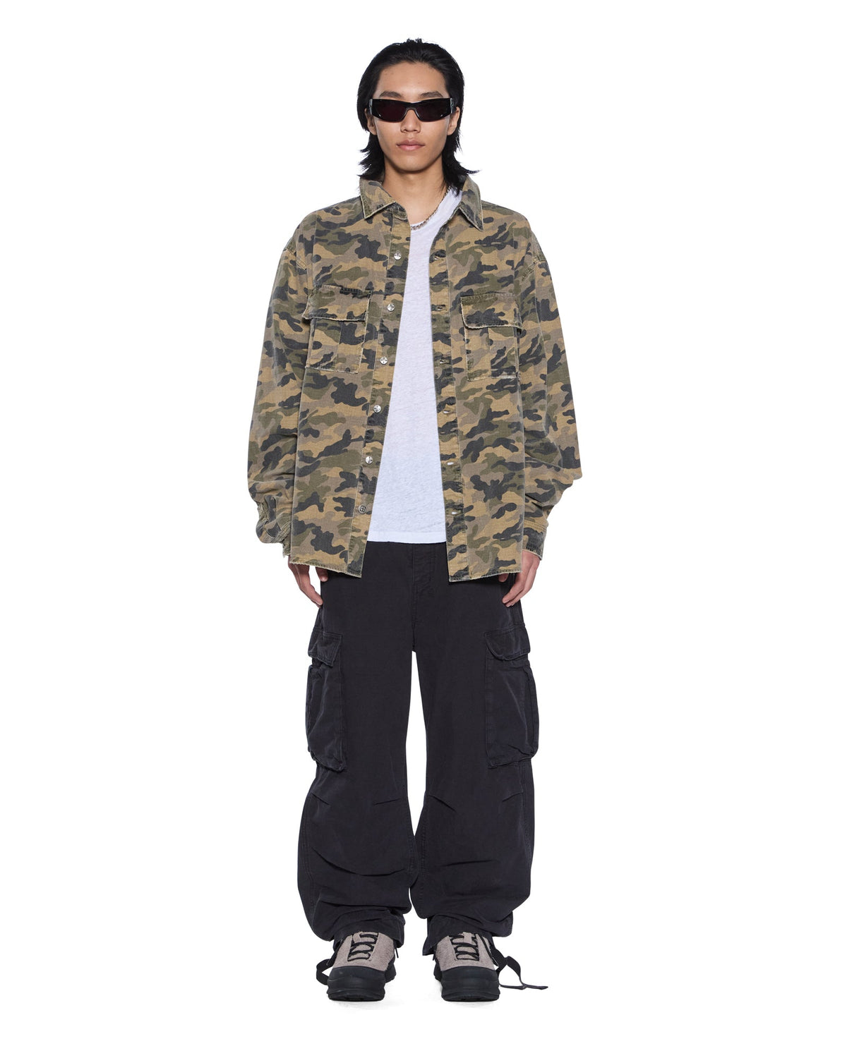 Mens Troop Cargo Pant Black Fade Straight Pants - Black