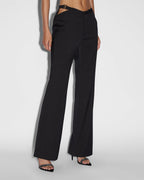 Womens Dettached Soho Trouser Black Flare Pants - Black