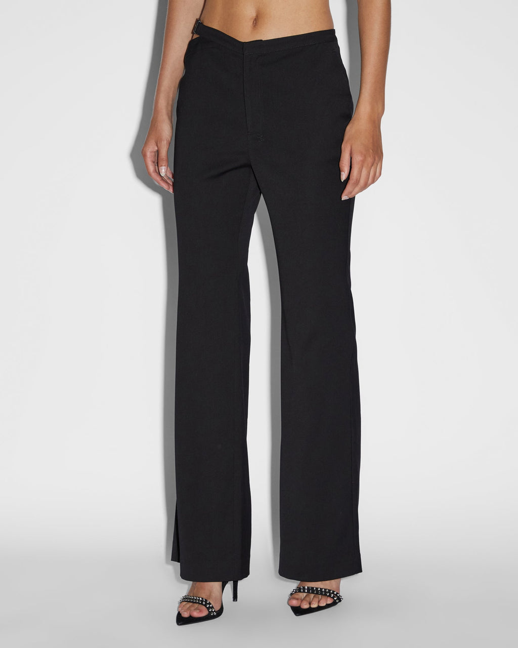 Womens Dettached Soho Trouser Black Flare Pants - Black