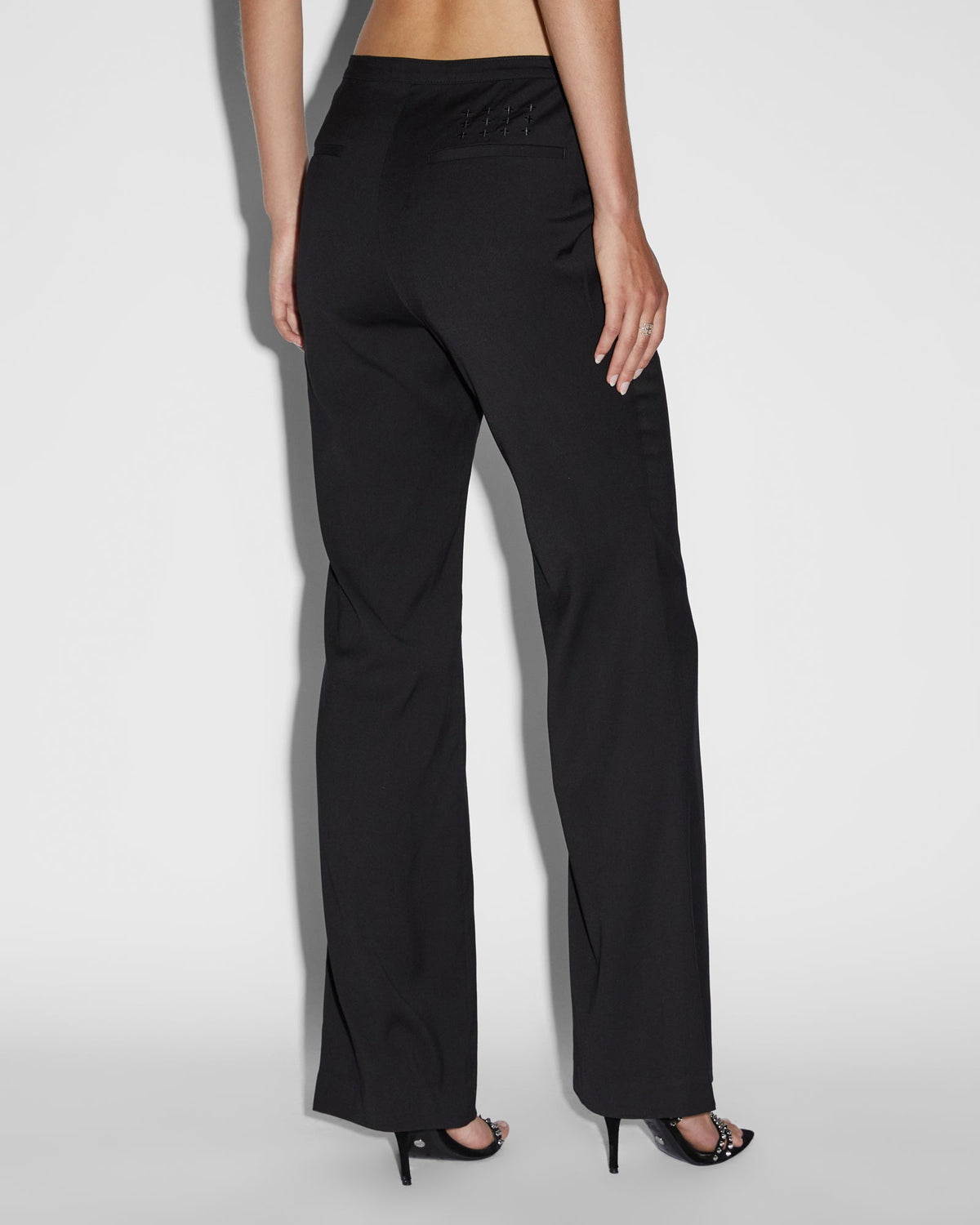 Womens Dettached Soho Trouser Black Flare Pants - Black