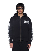 Mens Kings Halen Zip Hoodie Black Fade Baggy Fleece - Grey