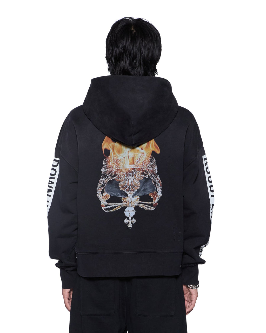 Mens Kings Halen Zip Hoodie Black Fade Baggy Fleece - Grey
