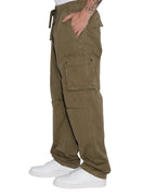 Mens Krush Cargo Pant Army Fade Relaxed Pants - Green