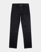 Mens Operator Pant Black Brass Straight Tapered Denim Jeans - Black