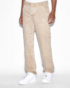 Mens Operator Pant Earth Tones Straight Tapered Denim Jeans - Brown