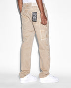Mens Operator Pant Earth Tones Straight Tapered Denim Jeans - Brown