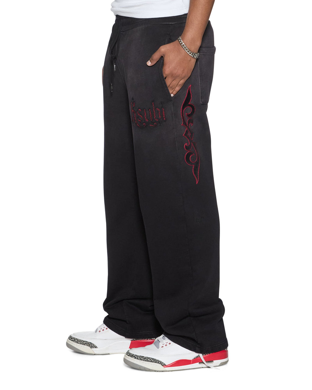 Mens Paise Trak Pant Black Fade Regular Pants - Grey