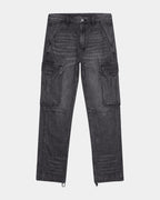 Mens Riot Cargo Pant Faded Black Relaxed Pants - Black