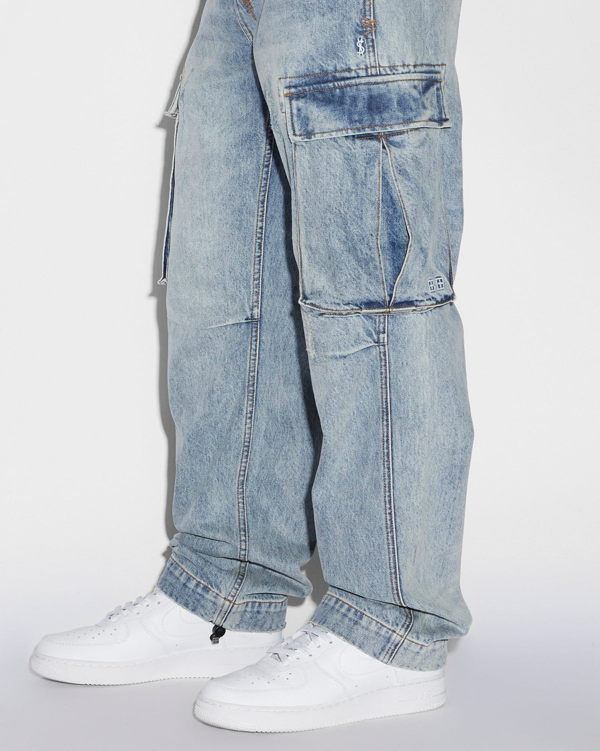 Mens Riot Cargo Pant Dynamo Relaxed Pants - Denim