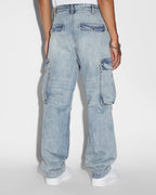 Mens Riot Cargo Pant Dynamo Relaxed Pants - Denim