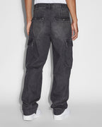 Mens Riot Cargo Pant Faded Black Relaxed Pants - Black