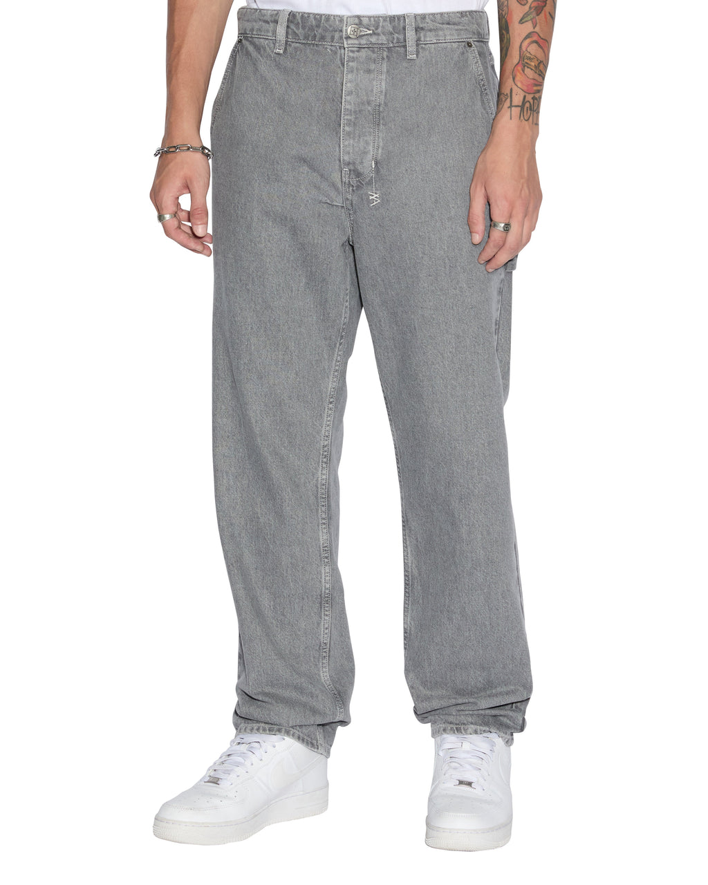 Mens Raptor Pant Thrifted Straight Pants - Grey