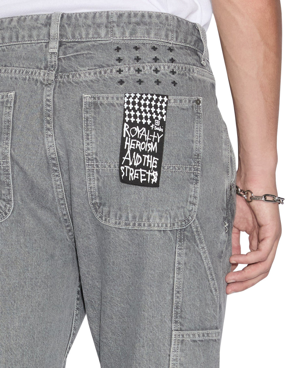 Mens Raptor Pant Thrifted Straight Pants - Grey