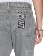 Mens Raptor Pant Thrifted Straight Pants - Grey
