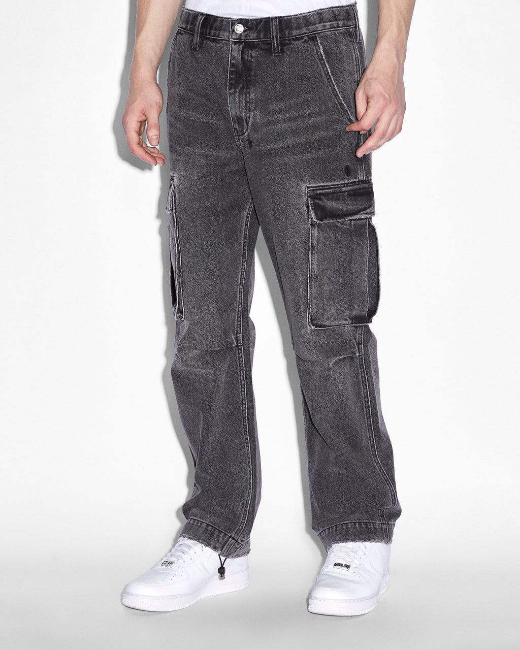Mens Riot Cargo Pant Angst Black Relaxed Pants - Black