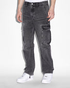 Mens Riot Cargo Pant Angst Black Relaxed Pants - Black