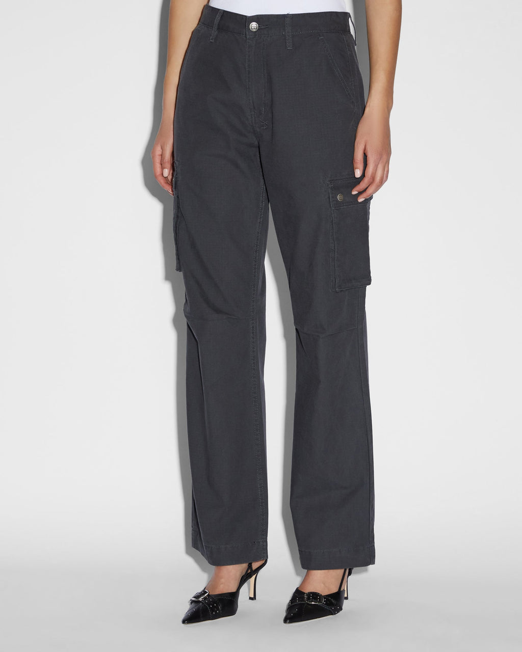 Womens Squad Cargo Charcoal Pants - Grey