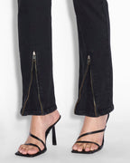 Womens Straight Up Stealth Cargo Slim Straight Denim Jeans - Black