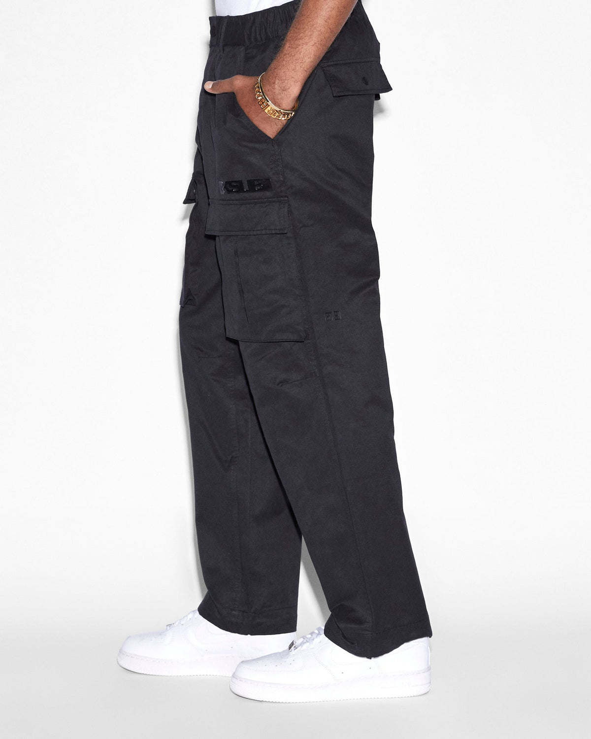 Mens Speeder Fugitive Cargo Black Straight Pants - Black