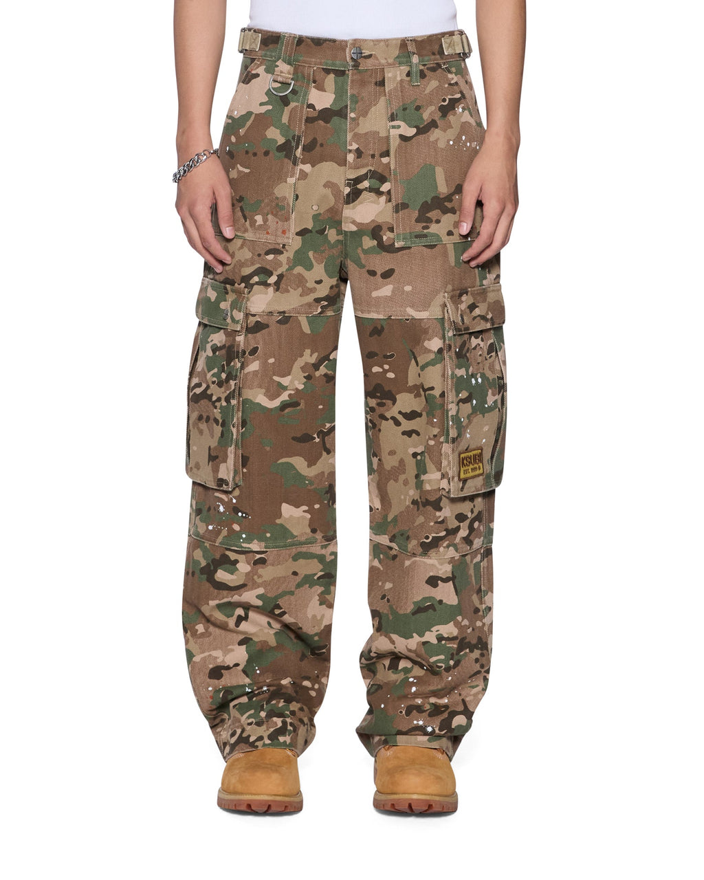 Mens Trooper Cargo Pant Woodland Straight Pants - Green