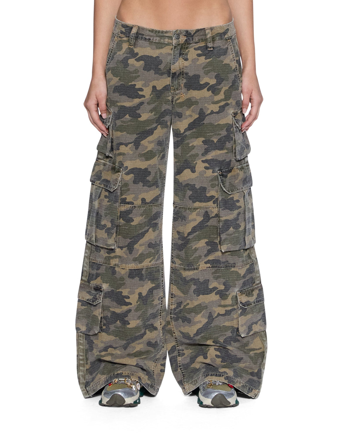 Womens Dropout Cargo Pant Camo Baggy Pants - Green