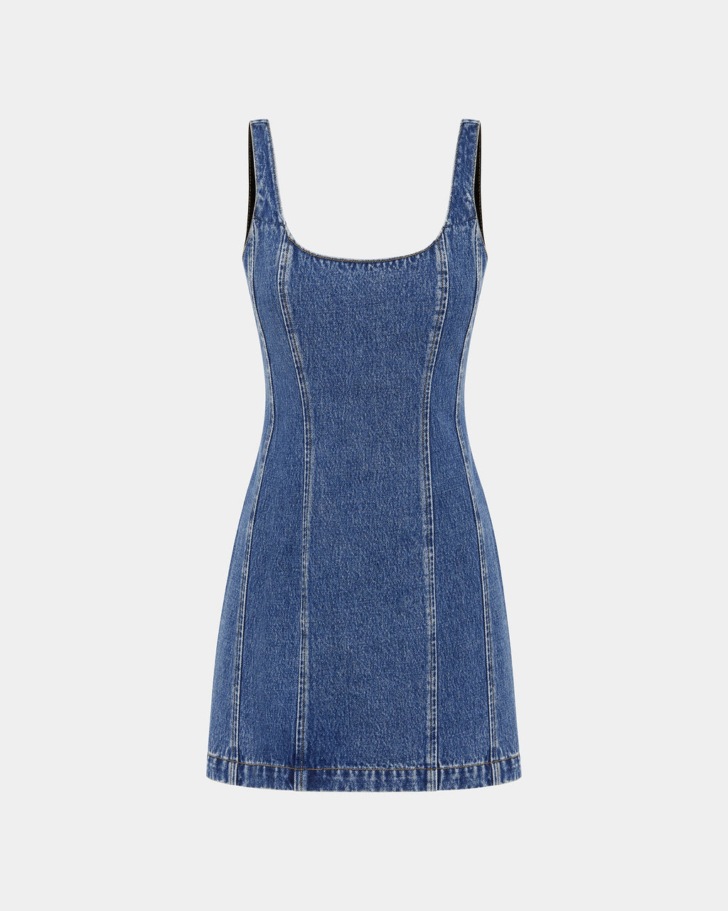 Womens Pinnie Dress Moody Fitted Dresses - Denim