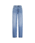 Womens Pinup Straight Jean Bondi Blue Straight Denim Jeans - Denim