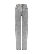 Womens Playback Dime Krystal Trashed Straight Denim Jeans - Grey