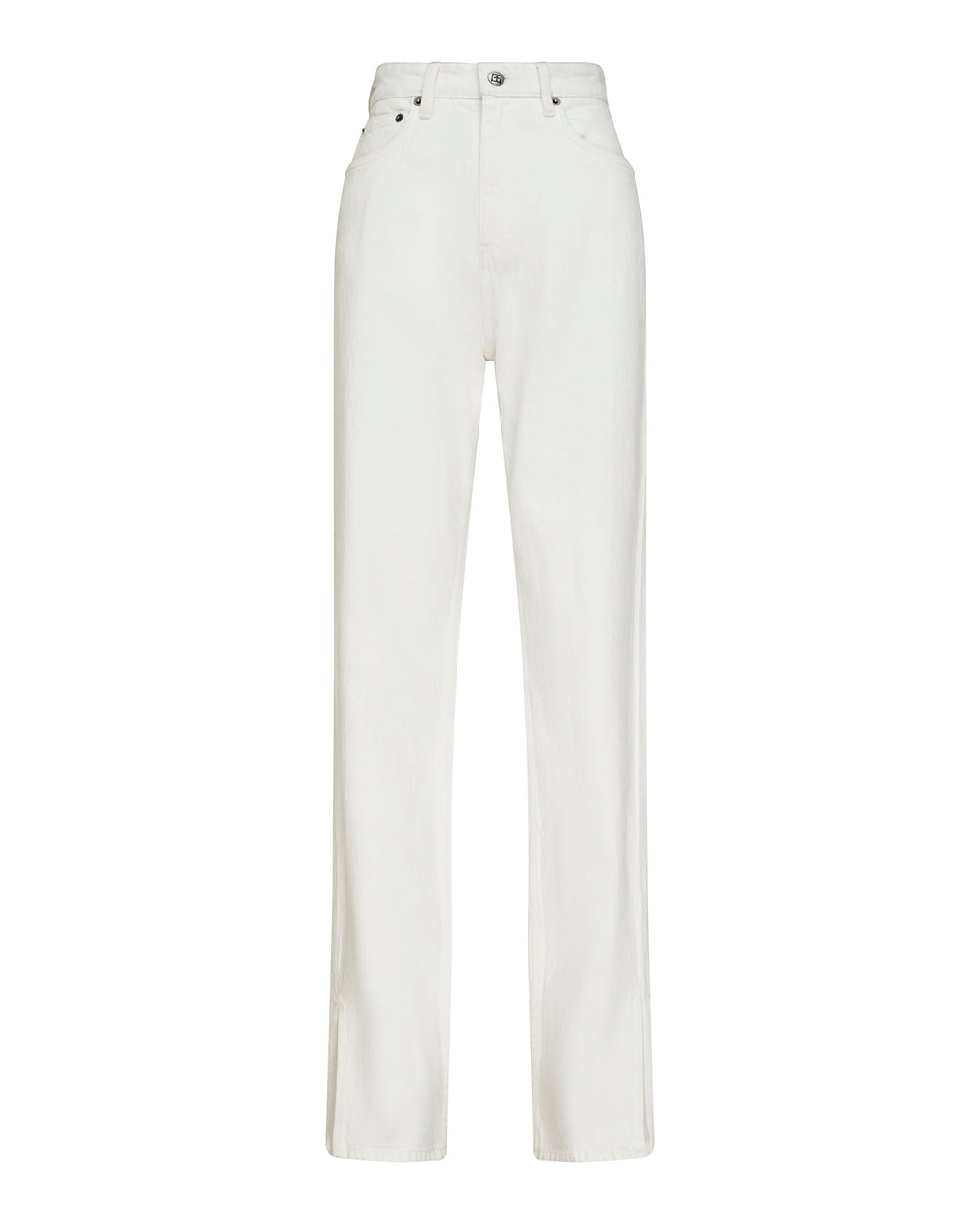 Womens Playback Splits Ecru Straight Denim Jeans - Beige