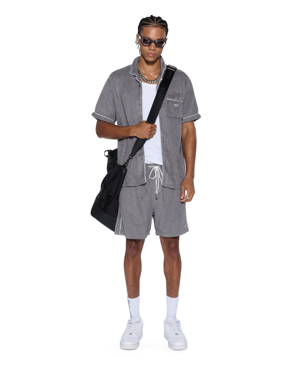 Mens Lounge Short Charcoal Relaxed Walkshorts - Grey