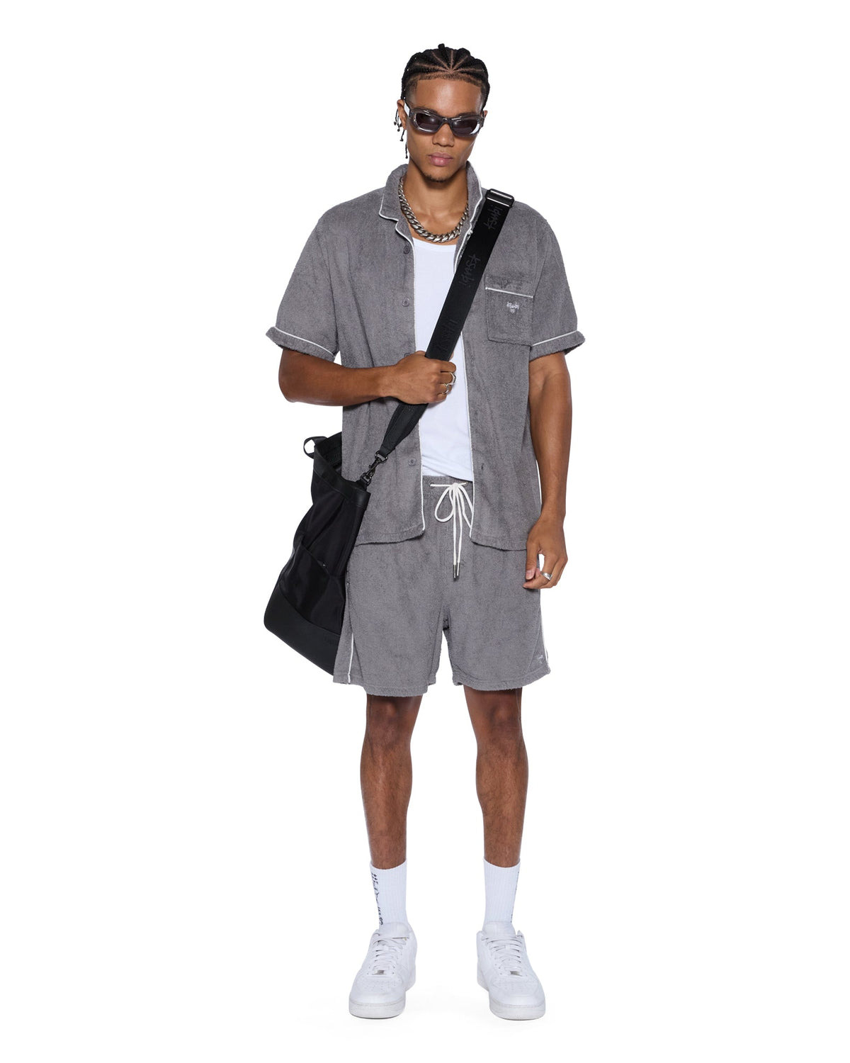 Mens Lounge Short Charcoal Relaxed Walkshorts - Grey